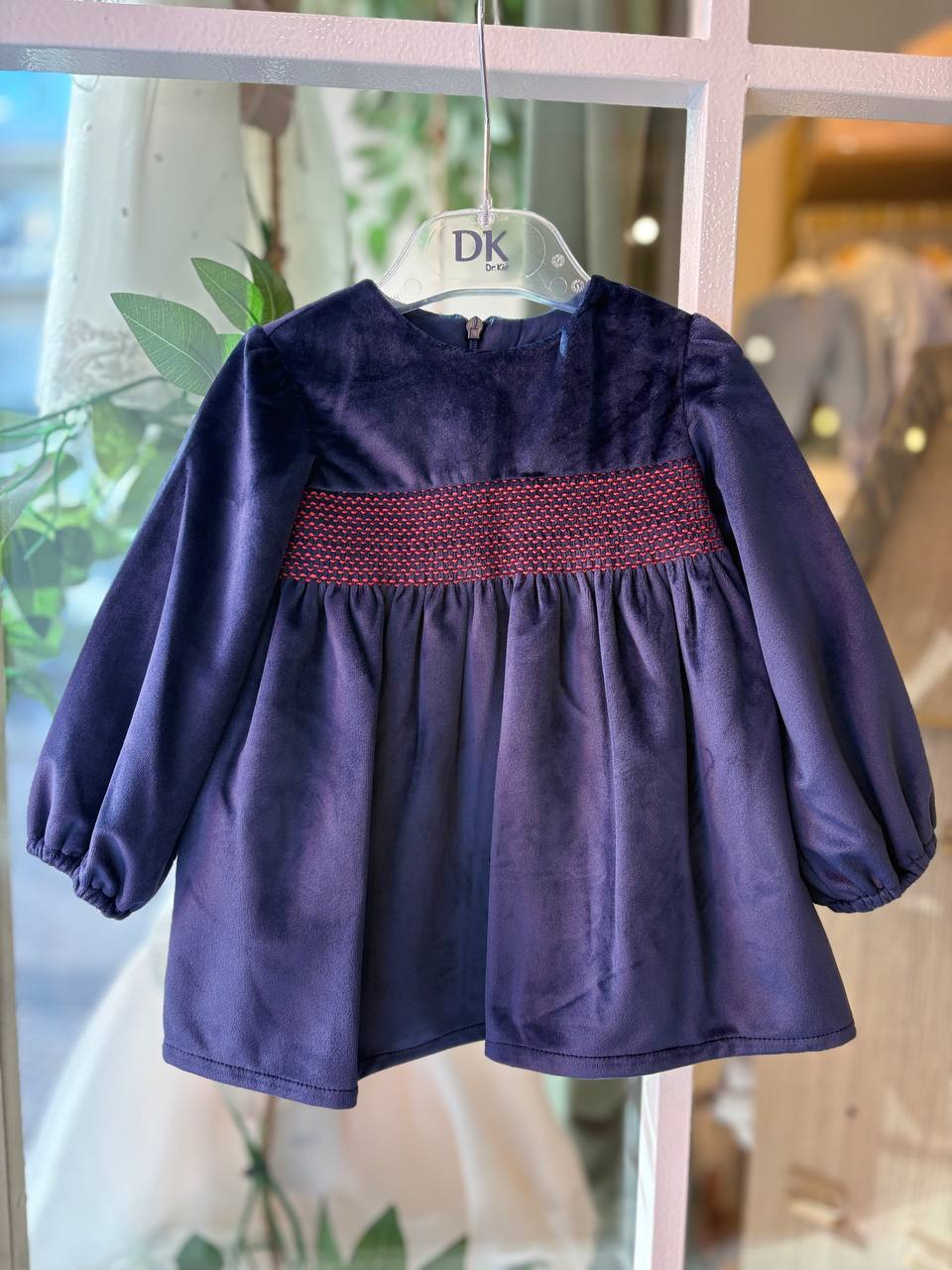 Abitino PUNTO SMOCK BLU IN VELLUTO DR.KID