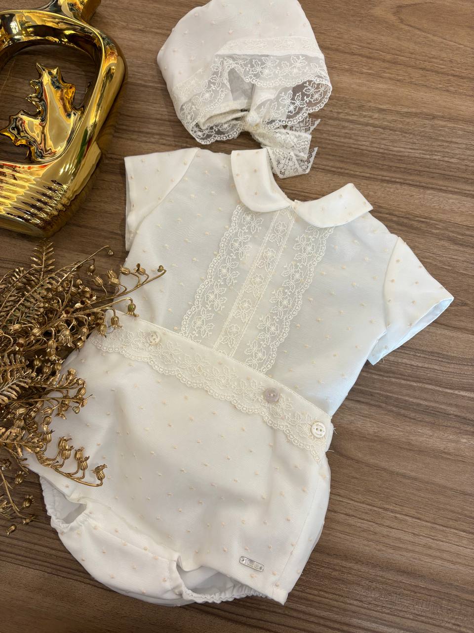 Abito Battesimale AVORIO POIS E RICAMI NISERET