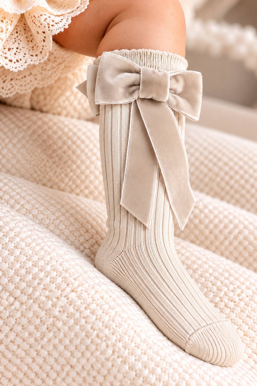 Calzini FIOCCO IN VELLUTO BEIGE CONDOR