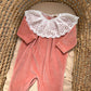 Tutina ROSA ANTICO CON COLLO IN PIZZO SAN GALLO BABY GI