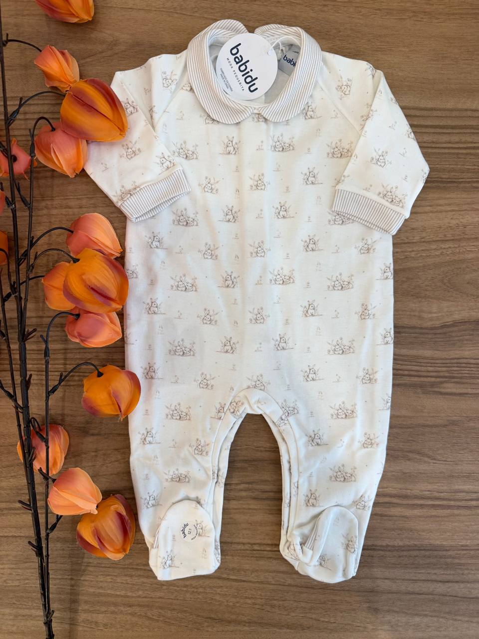 Tutina Beige coniglietti BABIDU