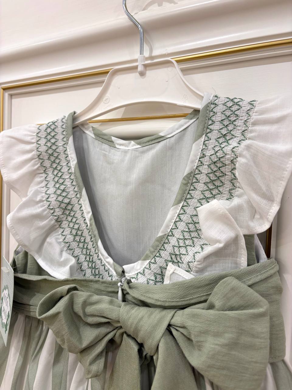 Abito VERDE COLLO PUNTO SMOCK MARTA Y PAULA