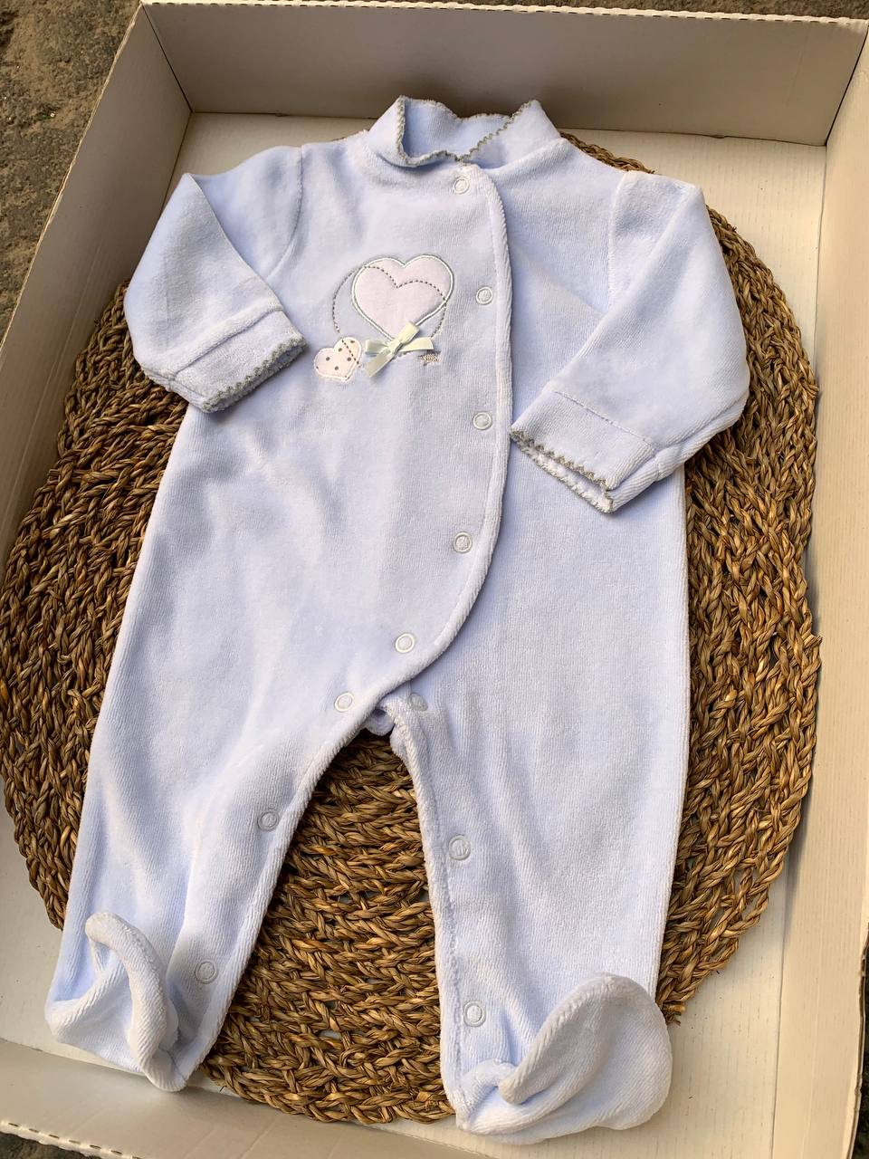 Tutina CUORICINI CELESTE BABY FASHION