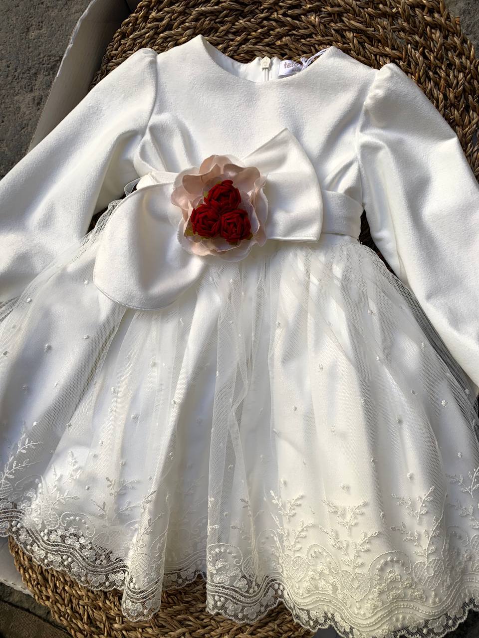 Abito VELLUTO Panna Christmas TETO E TATTA