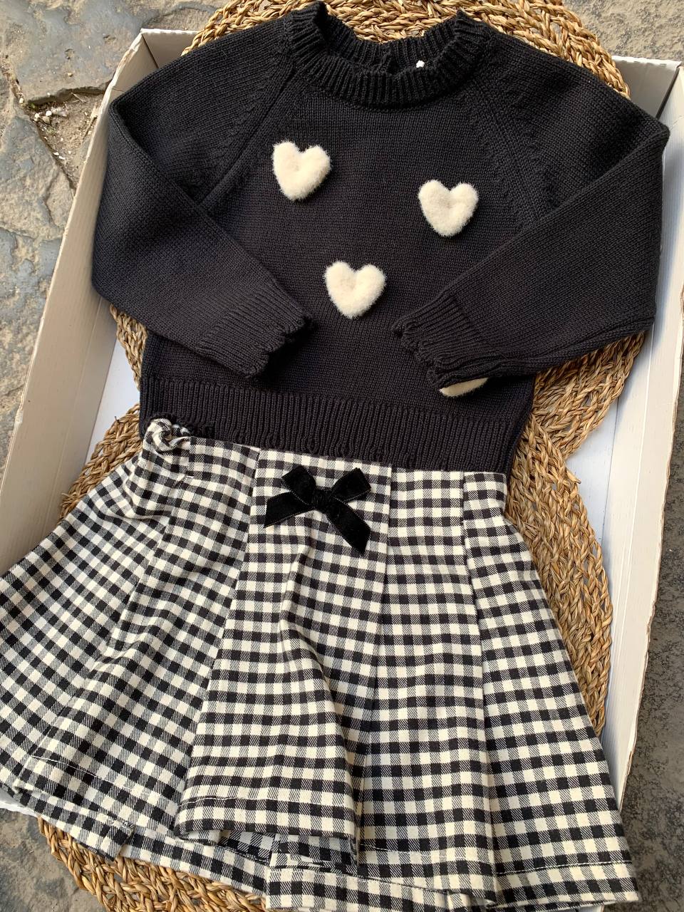 Completo NERO E BIANCO CUORICINI DR KID