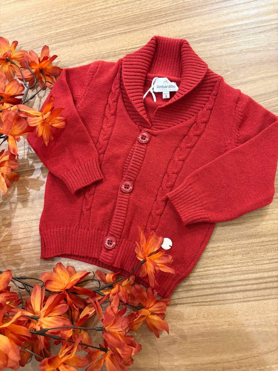 Cardigan bordeaux TRECCIA AMBARABÀ