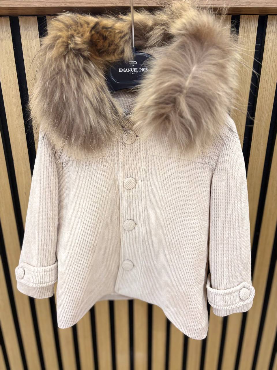 Cappottino CINIGLIA BEIGE CON PELLICCIA GUGU GAGA