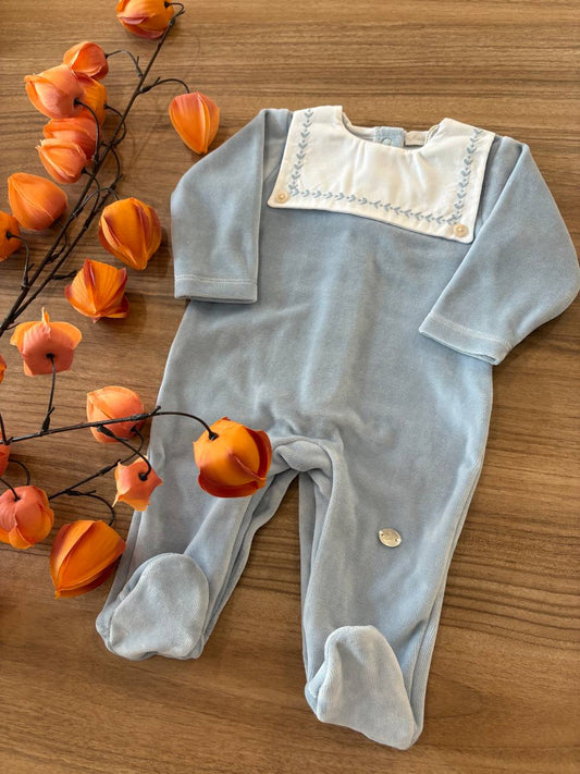 Tutina azzurra con colletto ricamato MARTINARANDA
