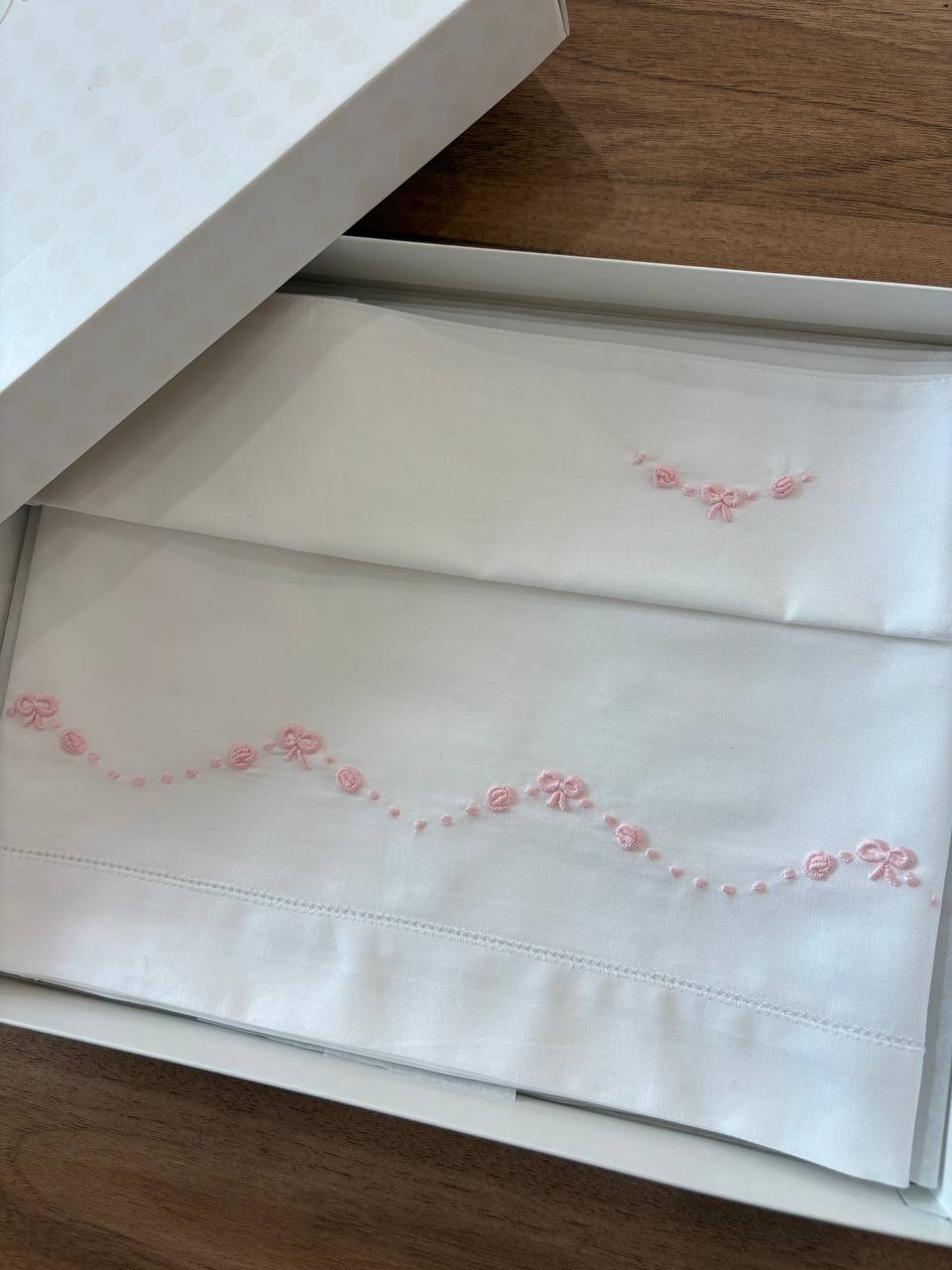 Lenzuolino NIDO D'AMORE BIANCO E ROSA ARTIGIANBABY