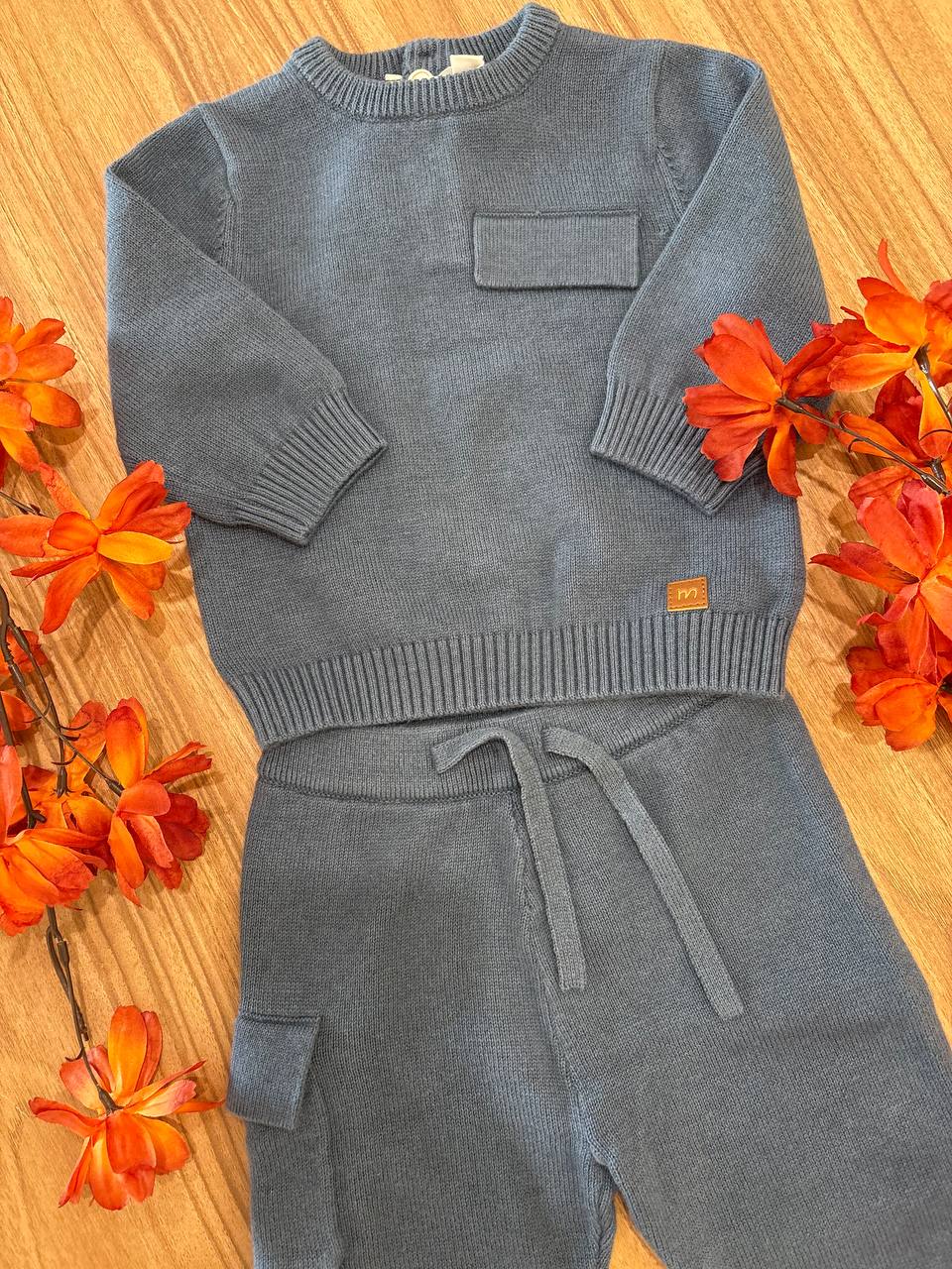 Completo in Maglia Blu Avio con Pantalone Cargo MINIBANDA