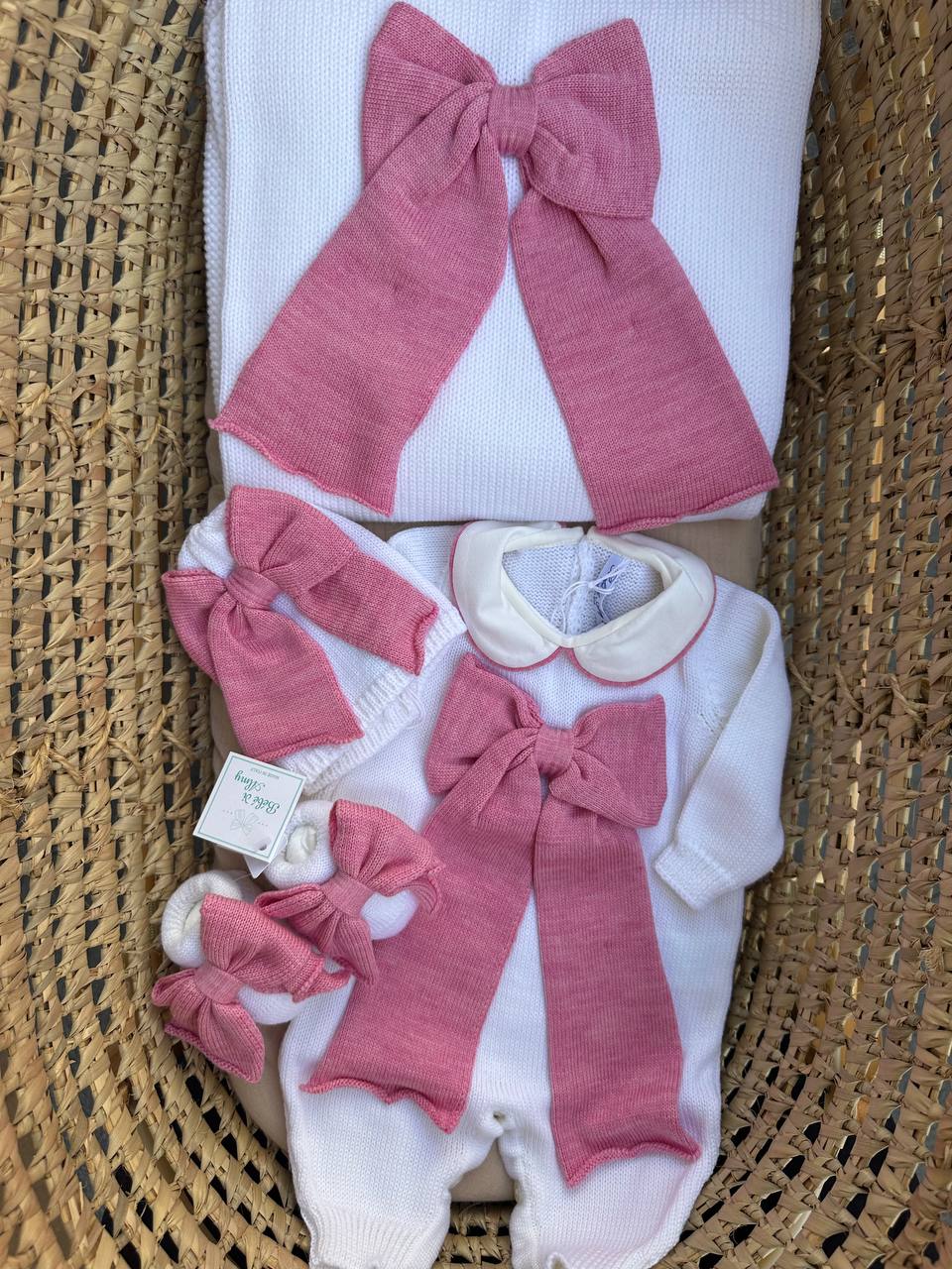 Coordinato FIOCCO DI LATTE ROSA