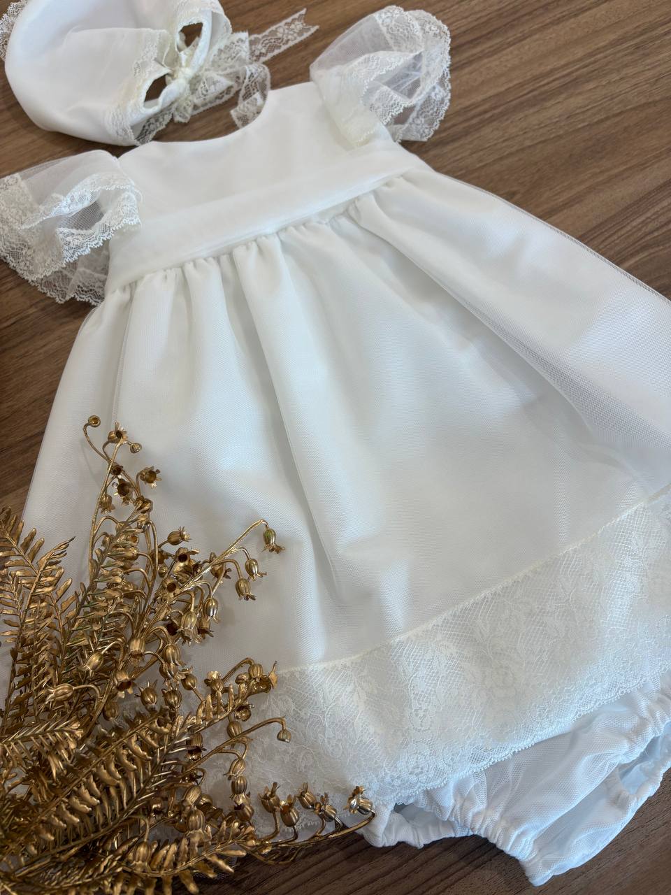 Abito Battesimale bianco BALZE RICAMATE NISERET