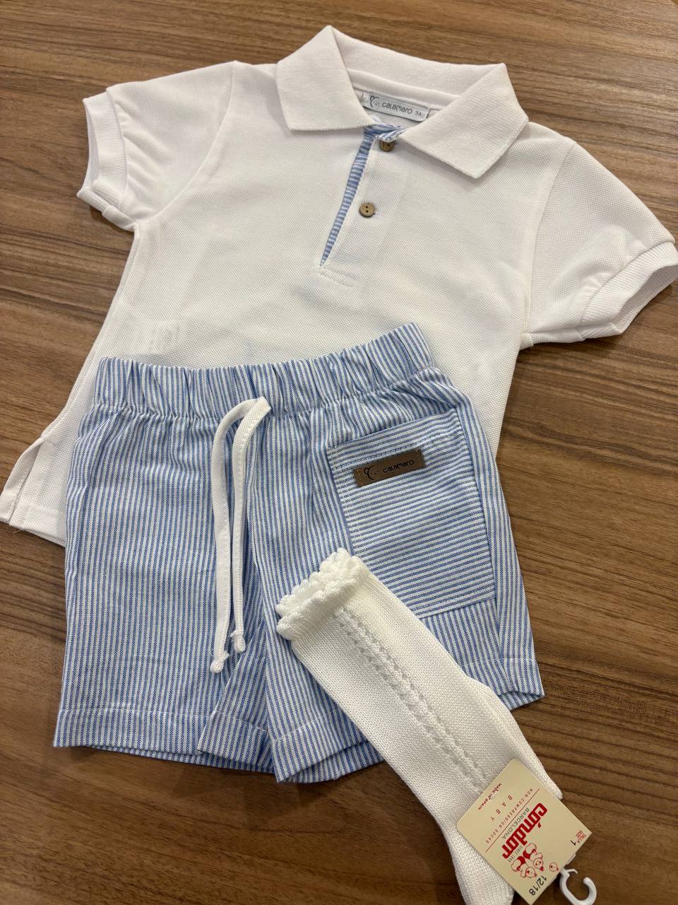 Completo A RIGHE AZZURRO CALAMARO