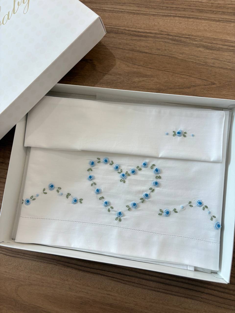 Lenzuolino CUORE BIANCO E CIELO ARTIGIANBABY
