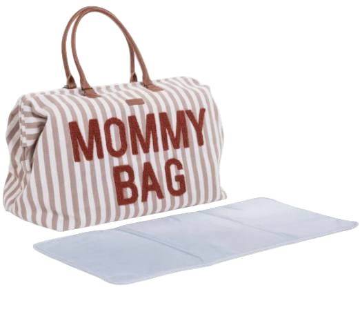 Borsa FASCIATOIO MOMMY BAG CHILDHOME Righe beige