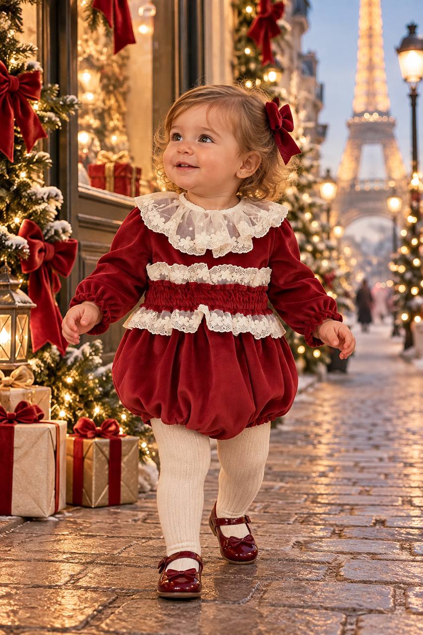 Pagliaccetto Petit Noël BORGOGNA IN VELLUTO FOFETTES