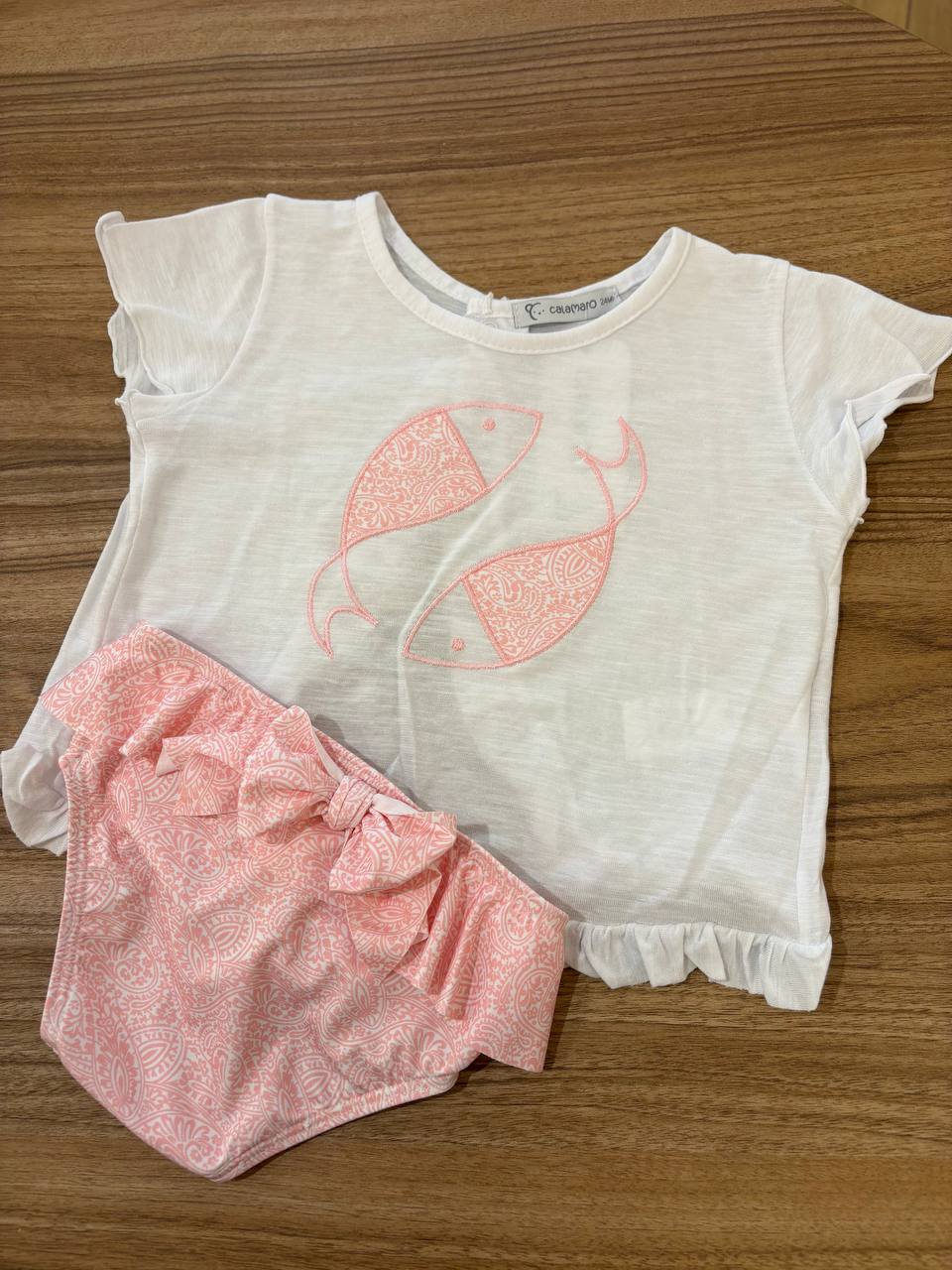 T-shirt e costume ROSA PESCIOLINI CALAMARO