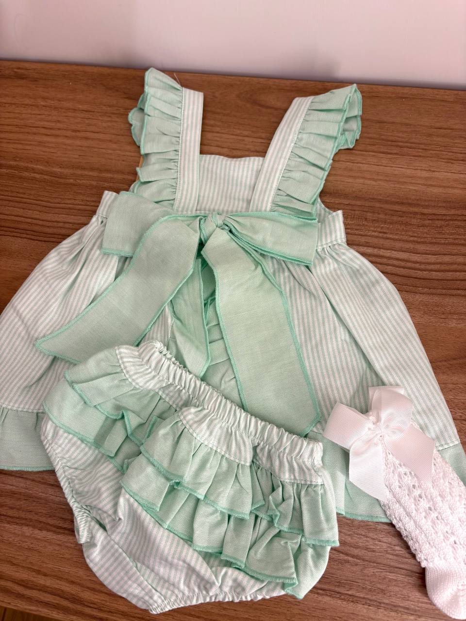 ABITINO A RIGHE VERDE ACQUA BABY FASHION