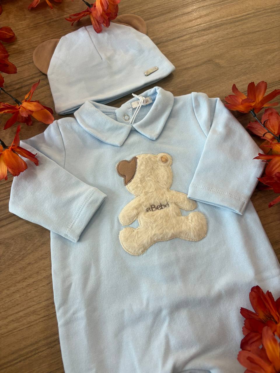 Tutina e cappellino ORSETTO CELESTE LE BEBÉ
