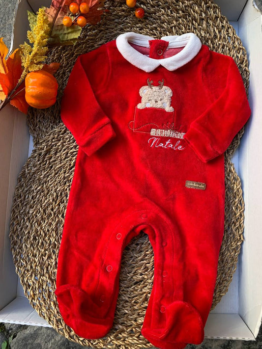 Tutina ROSSA ciniglia RENNA MINIBANDA