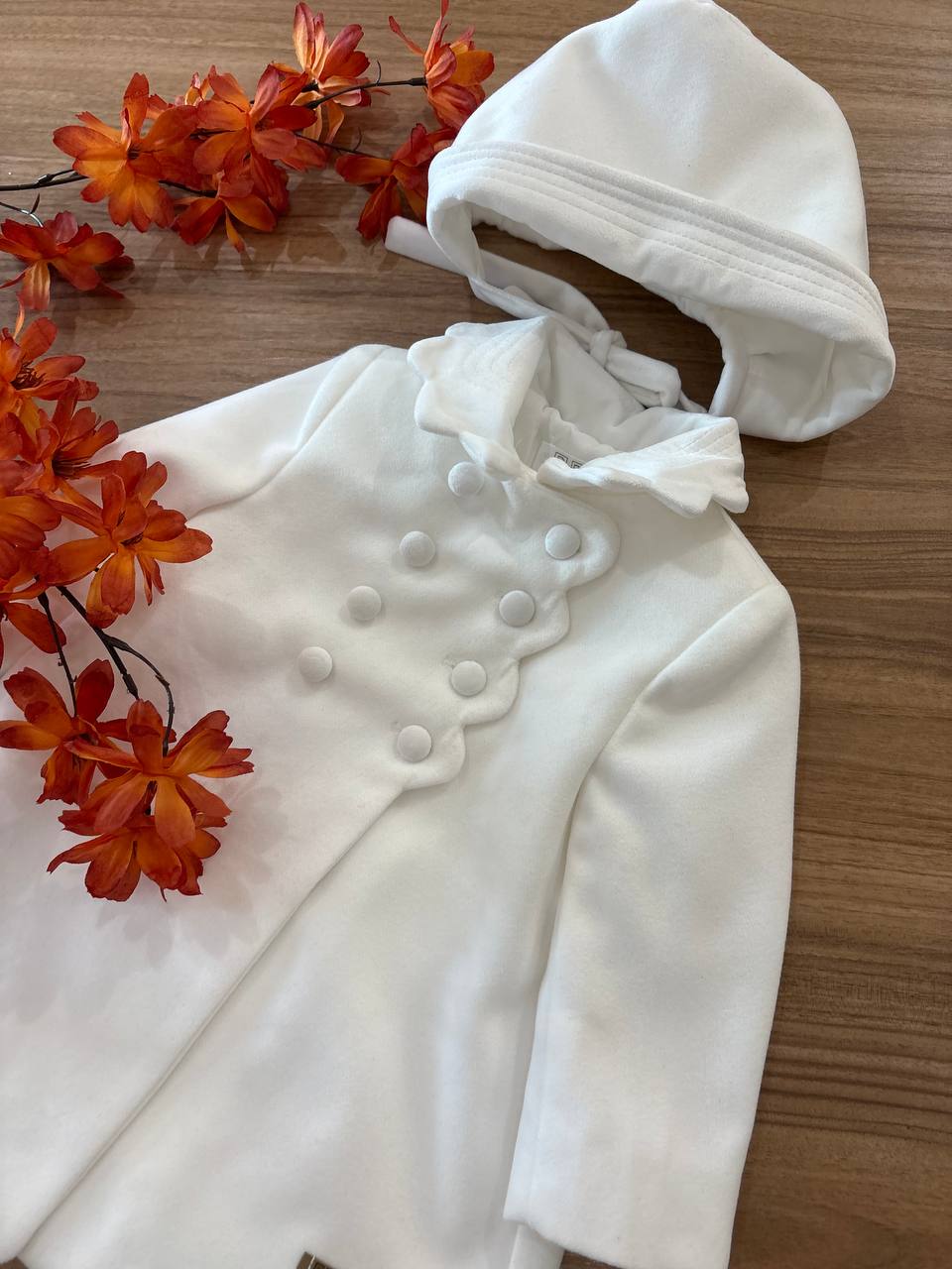 Cappotto BIANCO CON CUFFIA