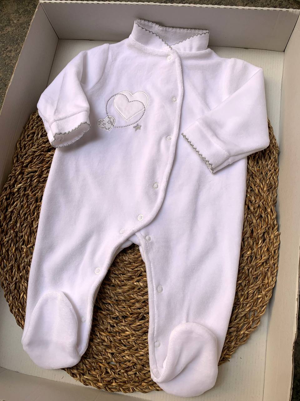 Tutina CUORICINI BIANCA BABY FASHION