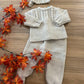 Tutina SPEZZATA CON CUFFIA BEIGE