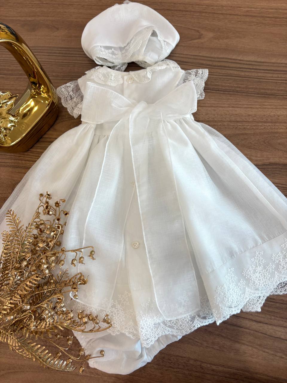 Abito BATTESIMALE BIANCO PUNTO SMOCK NISERET