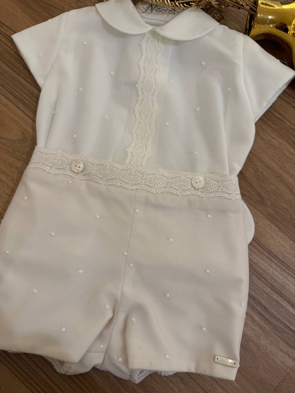 Abito Battesimale BEIGE E BIANCO NISERET