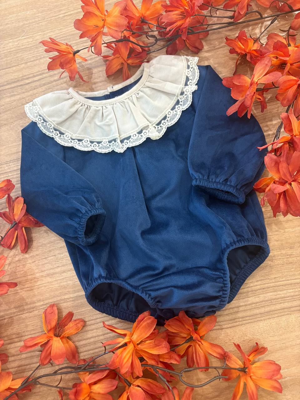 Pagliaccetto IN VELLUTO BLU CALAMARO
