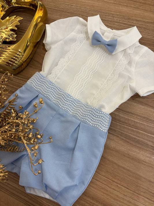 Abito Battesimale celeste Ponto por Ponto