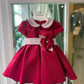 Abito elegante ROSSO CON CINTURA E FIORE AMBARABÀ