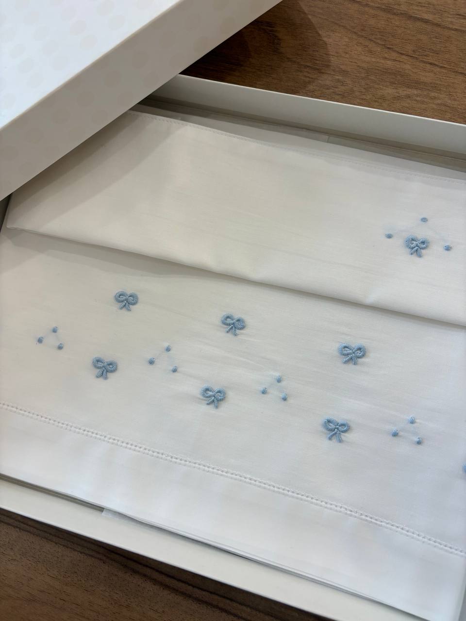 Lenzuolino FIOCCHI BIANCO E CIELO ARTIGIANBABY