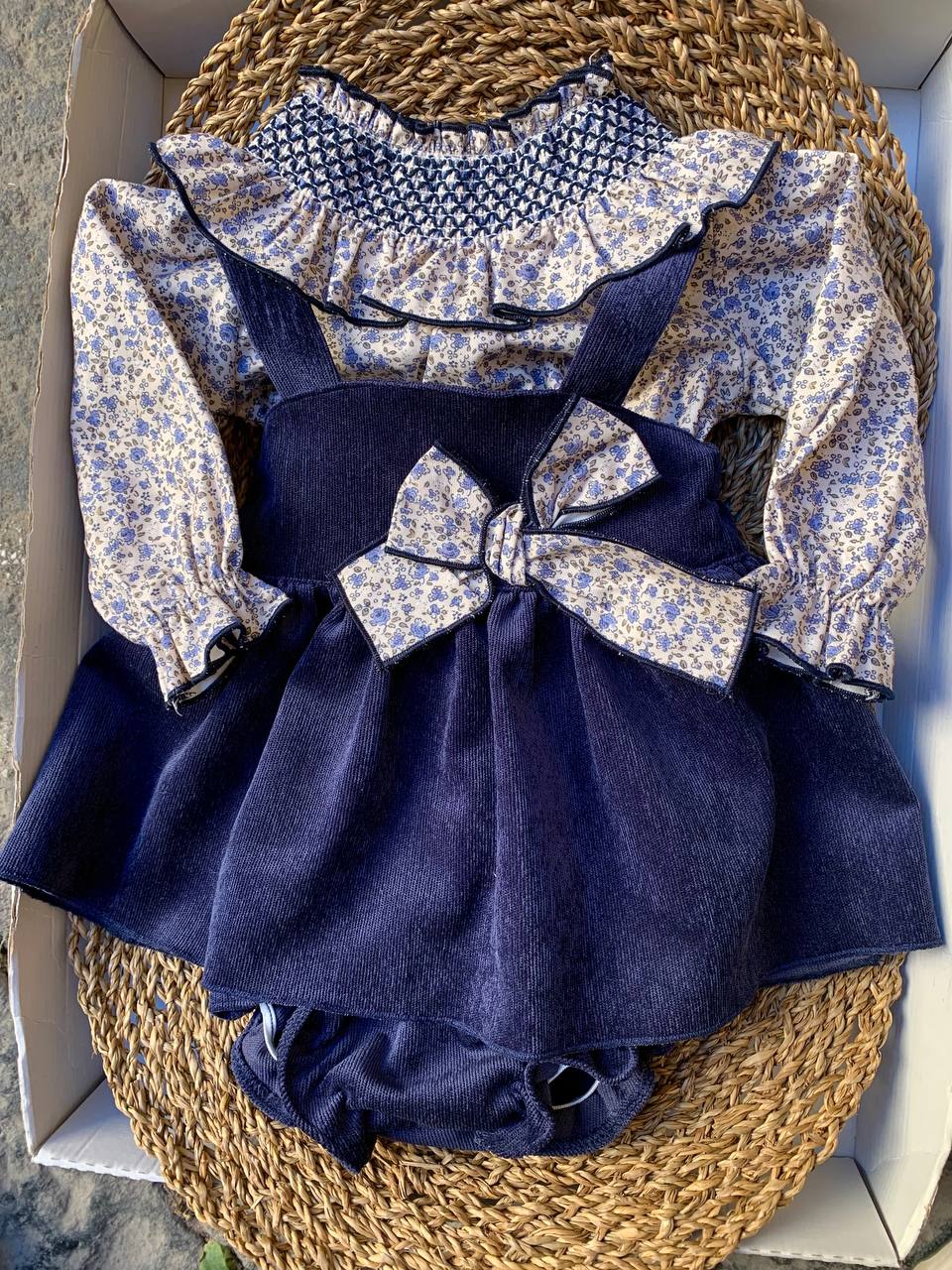 Salopette FIORI BLU VALENTINA BEBÈS