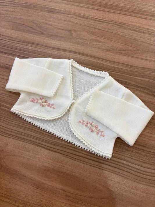 Cardigan PERLA E ROSA PONTO POR PONTO