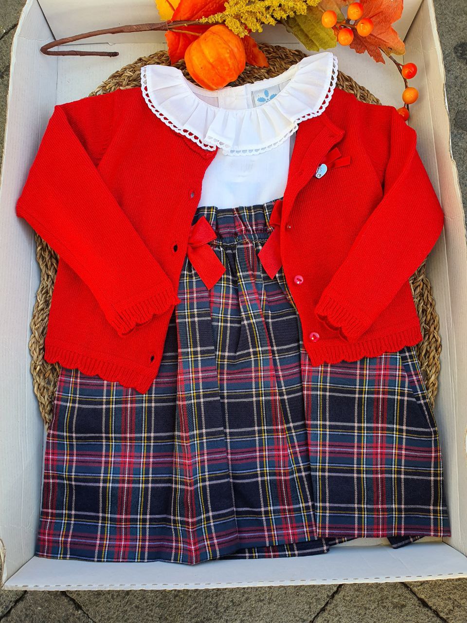 ABITINO SALOPETTE TARTAN CON CARDIGAN SARDON