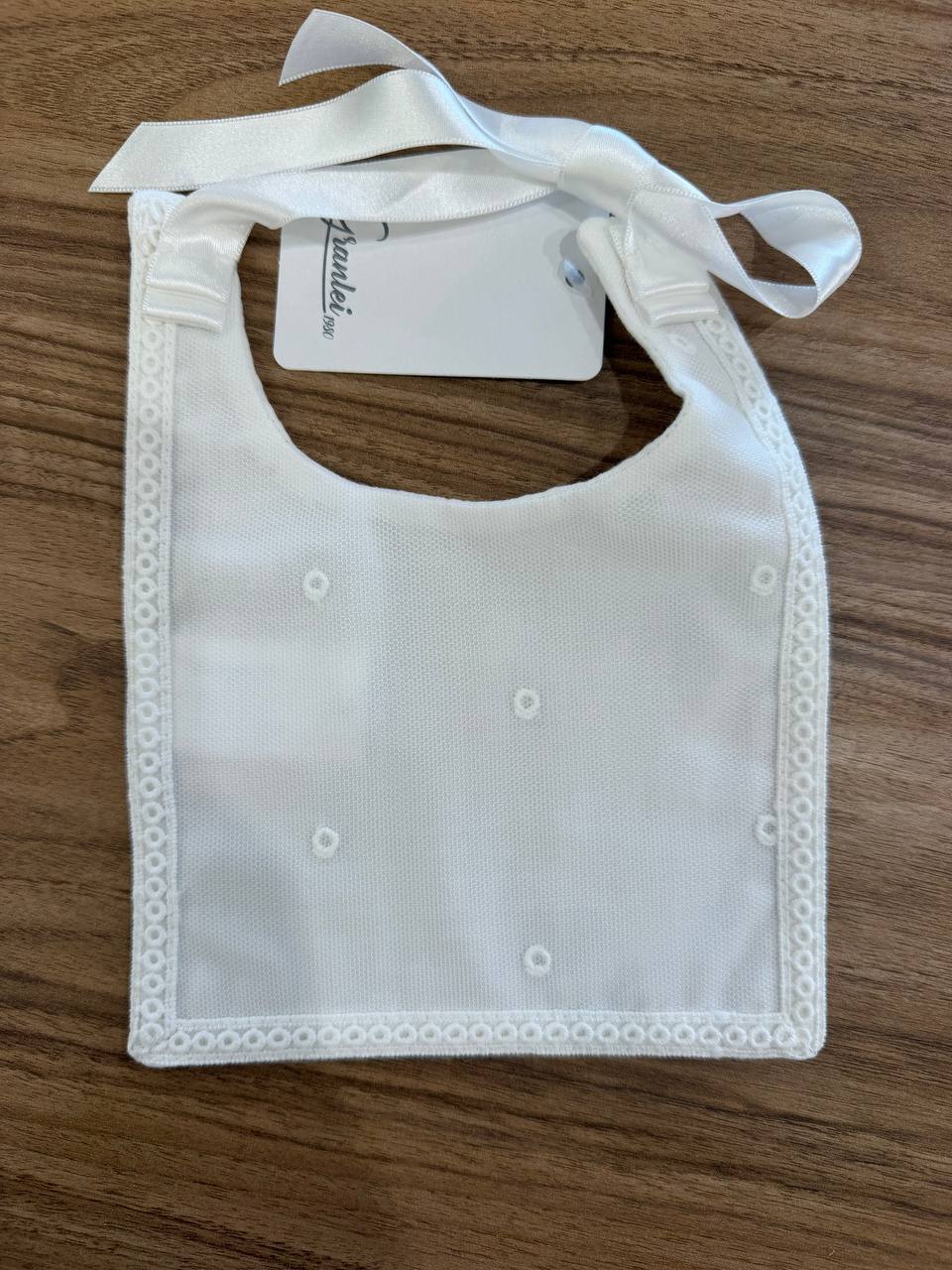 BAVETTA Battesimale POIS BIANCA GRANLEI