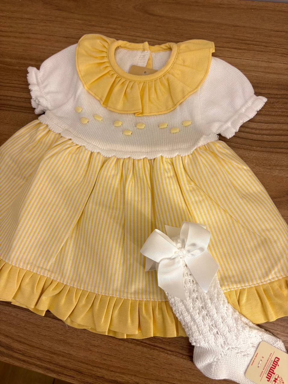 ABITO POIS GIALLO BABY FASHION