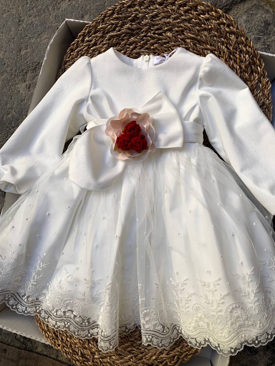 Abito VELLUTO Panna Christmas TETO E TATTA