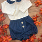Body e culotte BLU IN VELLUTO CALAMARO