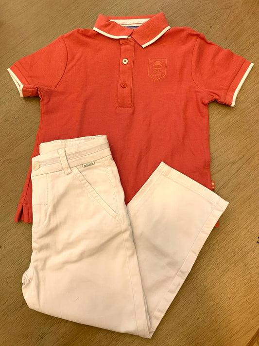 Completo polo salmone e pantalone boboli