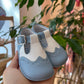 Scarpine con ricami Bianca e CELESTE INDICE CULLA