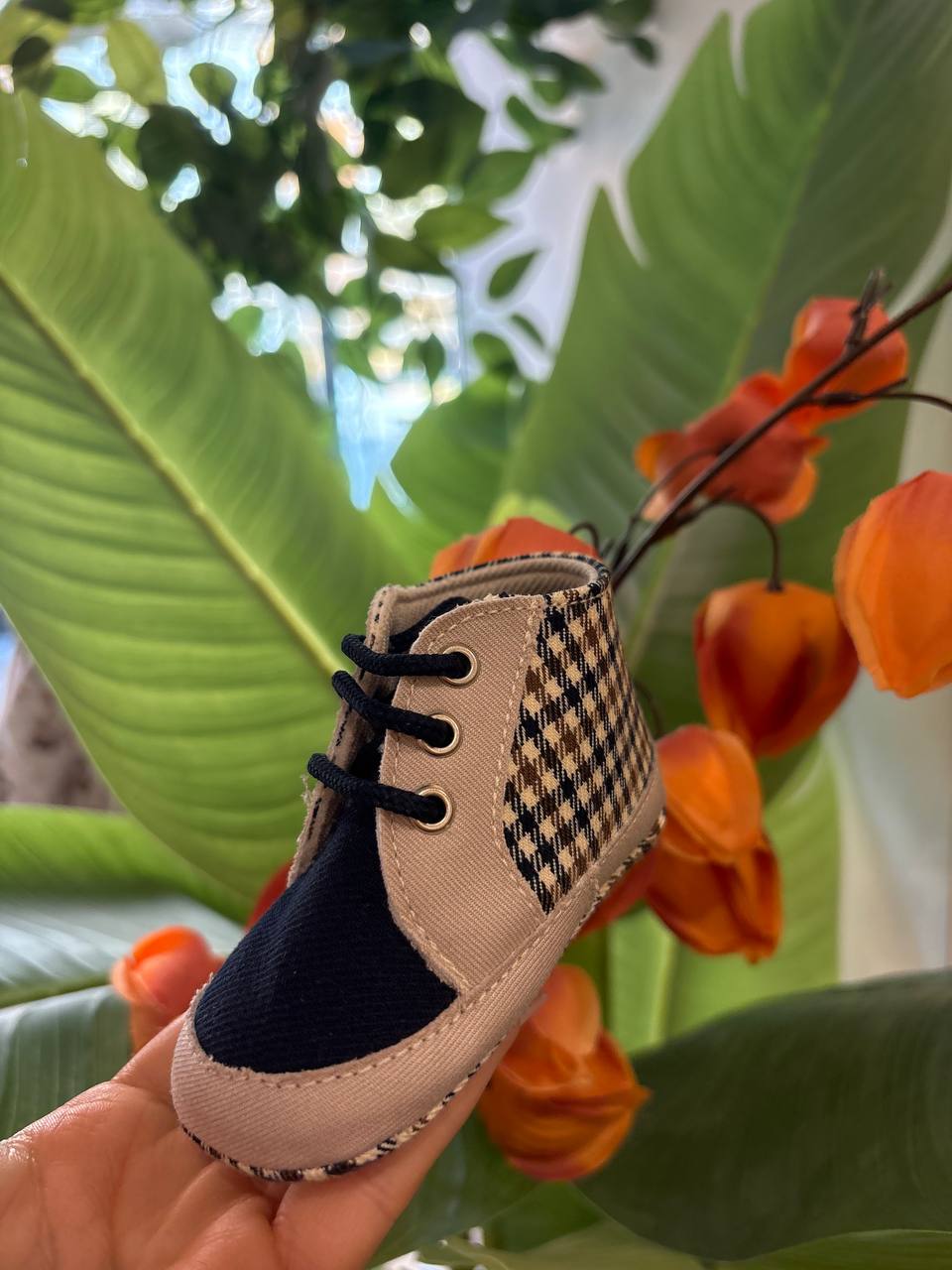 Scarpe PIED DE POULE BEIGE E BLU GENTLEMAN