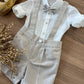 Completo ELEGANTE CON GILET BIANCO& TORTORA BABY A.