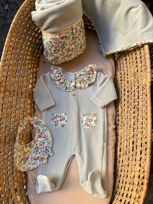 Tutina ciniglia verde salvia FLOREALE BABY GI