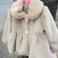 Cappotto ECO-PELLICCIA BEIGE DEL SUR