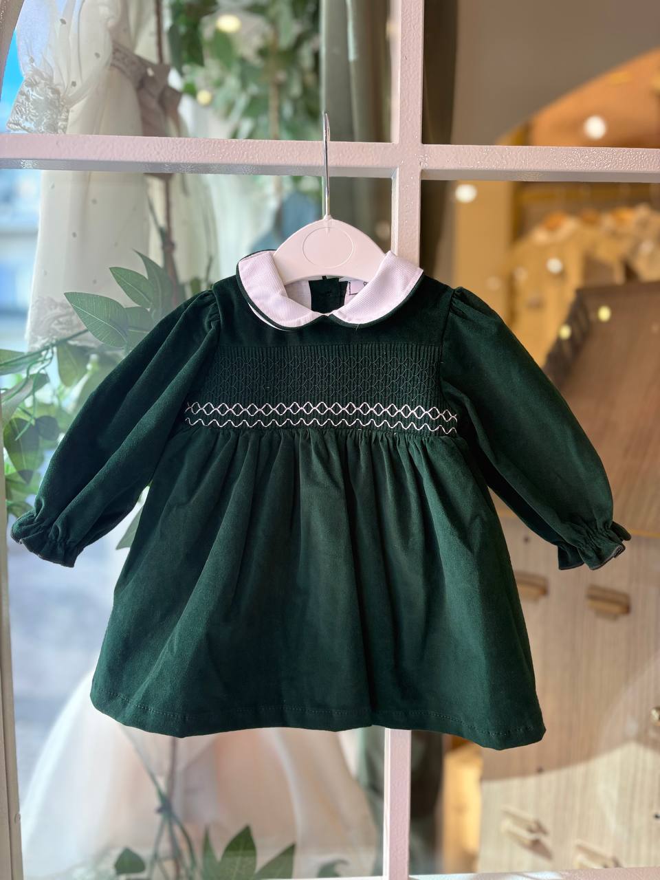 Abito VERDE BOSCO PUNTO SMOCK
