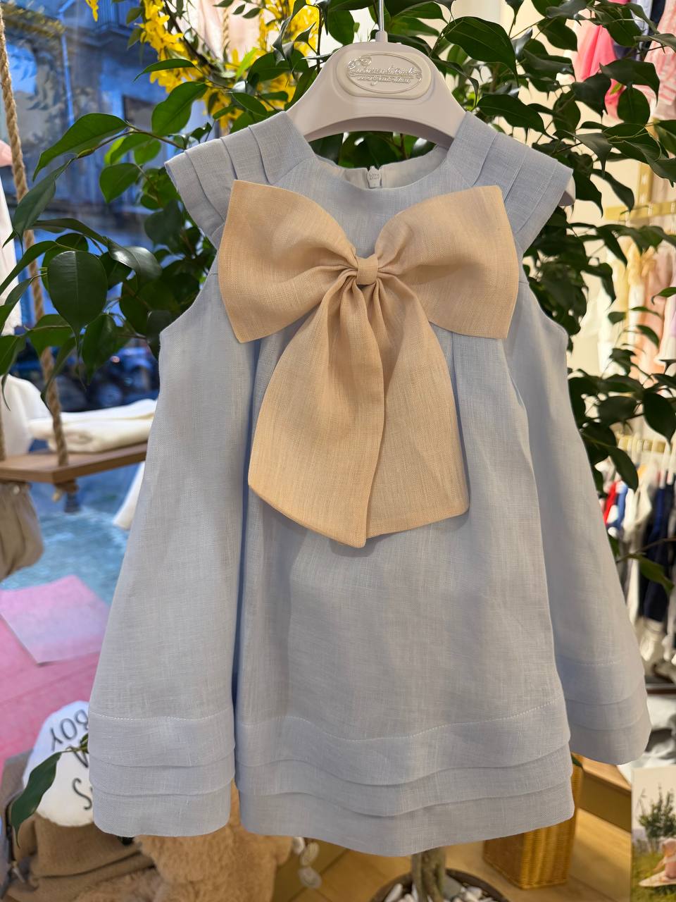 Vestito DI LINO CON MANICA RAGLAN LA SARTORIA DEI PICCOLI