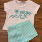 Costume E T-SHIRT VERDE ACQUA CALAMARO