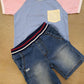 Completo t-shirt tricolore e shorts